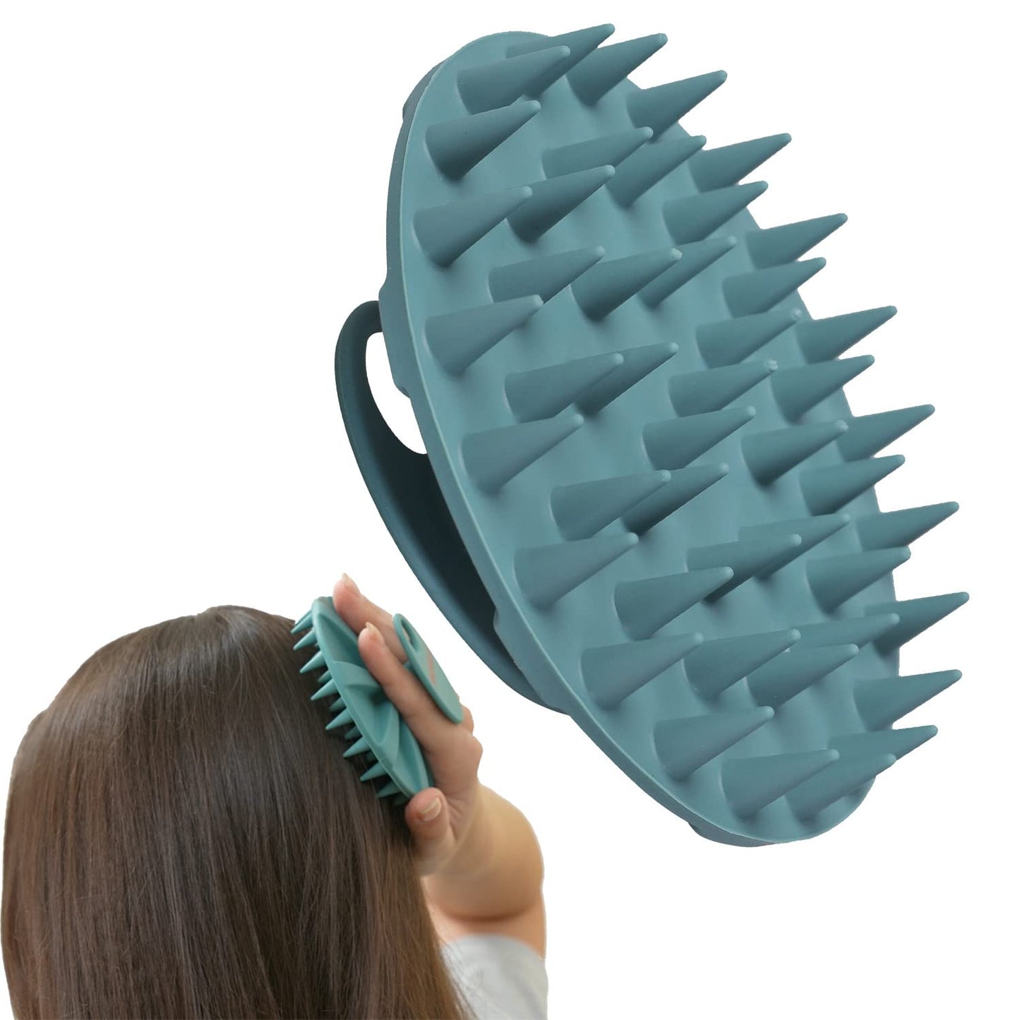 Revitalize Your Scalp with Our Dark Green Scalp Massager Shampoo Brush - Soft Silicone Bristles for Hair Growth & Dandruff Relief!